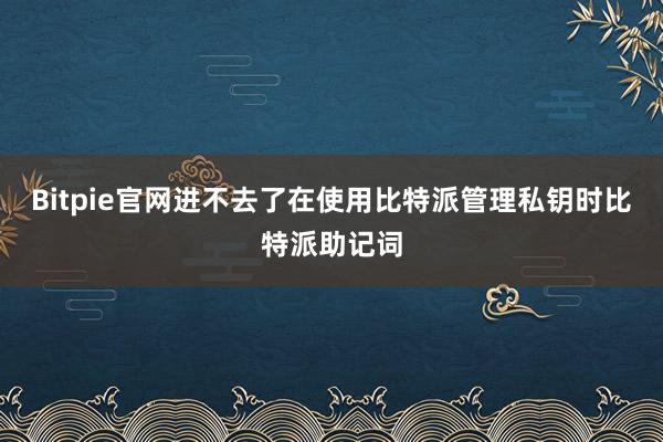 Bitpie官网进不去了在使用比特派管理私钥时比特派助记词