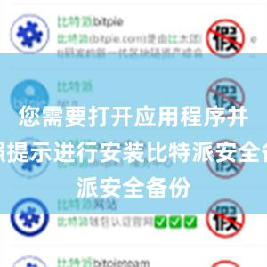 您需要打开应用程序并按照提示进行安装比特派安全备份